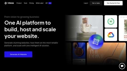 10Web - Constructeur et Hébergement WordPress Automatisé par IA - Logo