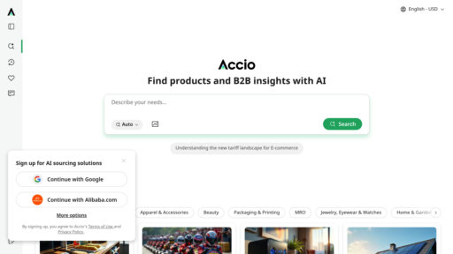 Accio - Plataforma B2B inteligente para conexión proveedores y análisis mercado - Logo