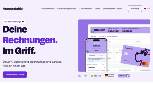 Accountable - Gestión financiera para autónomos alemanes: contabilidad y declaraciones automáticas - Logo