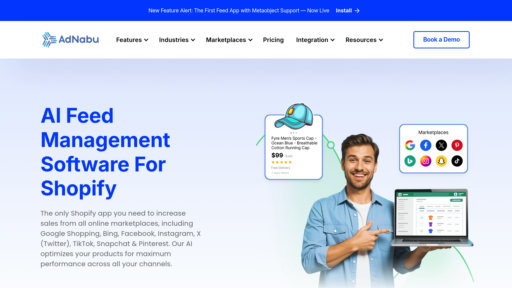 AdNabu - Optimización inteligente de feeds Shopify para mejor rendimiento publicitario y ventas multicanal - Logo