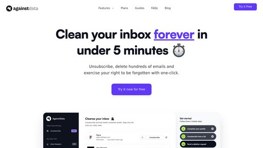 AgainstData - Desuscripción inteligente: eliminar emails y gestionar datos - Logo