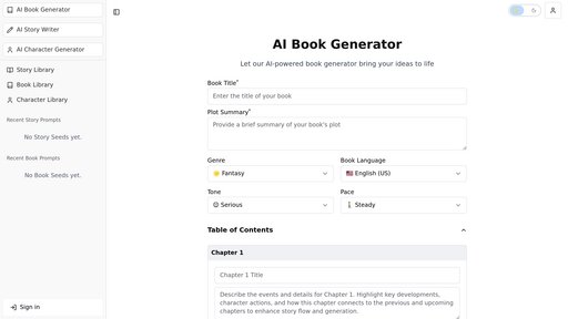 AI Book Generator - Generador de libros IA - Crea libros multilingües al instante - Logo