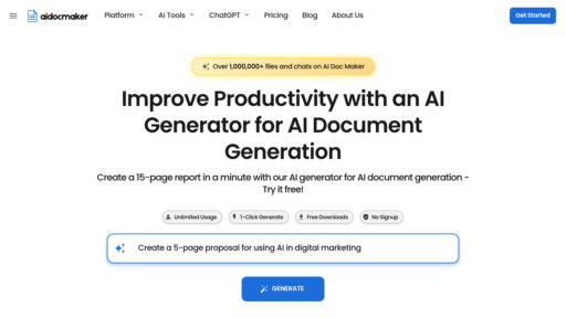 Aidocmaker - Genera documentos, presentaciones y hojas de cálculo automáticamente con soporte multilingüe - Logo