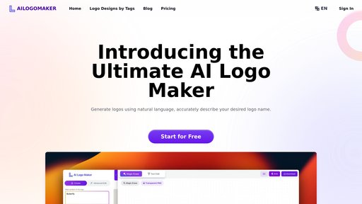 AILogoMaker - Create professional logos from text descriptions with customizable designs - Logo