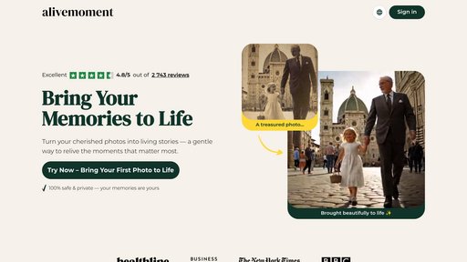 Alivemoment - Plataforma inteligente que convierte fotos en videos animados - Logo