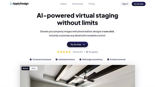 Apply Design - Plataforma de decoración virtual crea interiores amueblados fotorrealistas - Logo