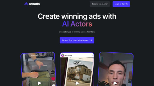 Arcads AI - Crea anuncios de video con 300+ avatares virtuales y tecnología de voz inteligente - Logo