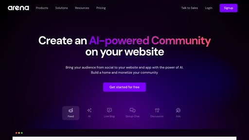 Arena - 智能互动平台，实时聊天与社区管理增强用户黏性 - Logo