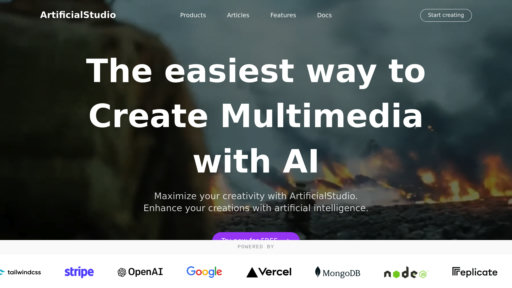 Artificial Studio - Suite creativa multimodal: 40+ modelos para generar imágenes, video y audio - Logo