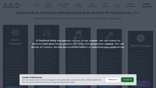 Audio AI Dynamics - Estación de audio inteligente con análisis automático y edición musical profesional - Logo
