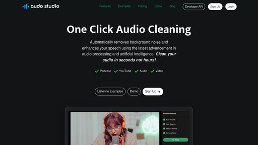 Audo Studio - Outil audio intelligent qui purifie et optimise vos enregistrements instantanément - Logo