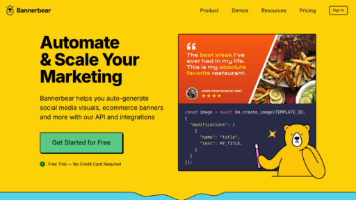 Bannerbear - Plateforme API pour créer automatiquement images, vidéos et PDF cohérents - Logo