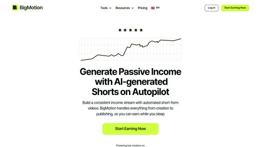 BigMotion AI - Creación automática de videos sin rostro y publicación en múltiples plataformas para ingresos pasivos - Logo