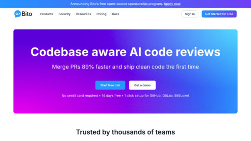 Bito AI - Asistente de programación inteligente con autocompletado y pruebas automáticas - Logo