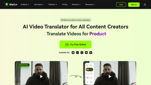 BlipCut - Outil de traduction vidéo intelligent avec sous-titres multilingues et synthèse vocale - Logo