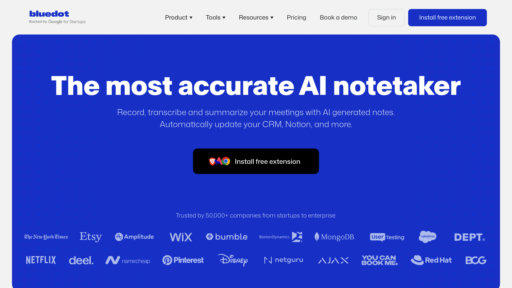 Bluedot - Asistente de reuniones inteligente, transcripción y resumen automáticos - Logo