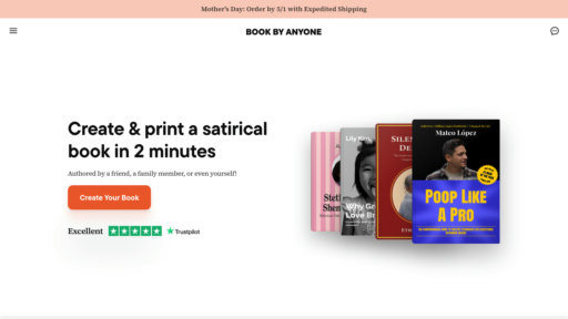 Book By Anyone - Plateforme de création de livres personnalisés de 240 pages en deux minutes - Logo