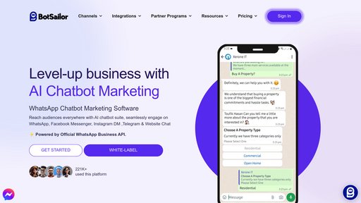 BotSailor - Chatbot multicanal intelligent pour automatiser l'engagement client et les ventes - Logo
