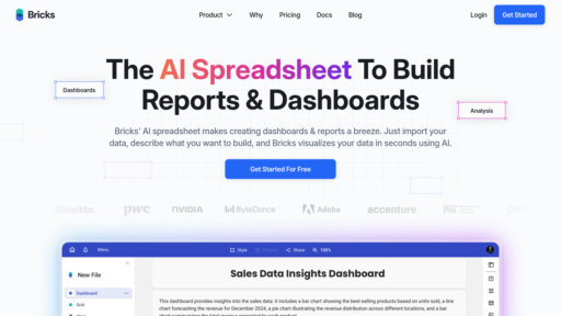 Bricks - Smart spreadsheet platform for data analysis and team collaboration - Logo