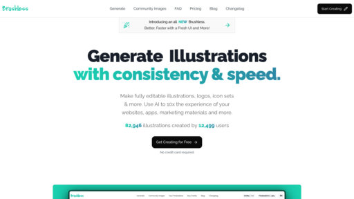 Brushless AI - Plataforma de diseño vectorial inteligente: cree gráficos editables personalizables - Logo