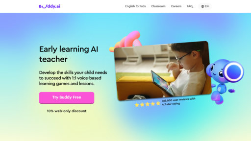 Buddy.ai - Tutor de inglés por voz para niños: juegos conversacionales mejoran expresión oral - Logo