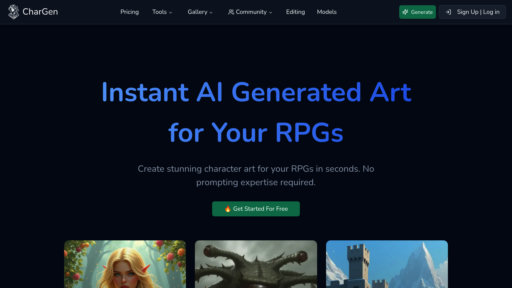 CharGen - Generador de personajes de fantasía para rol - crea arte personalizado al instante - Logo