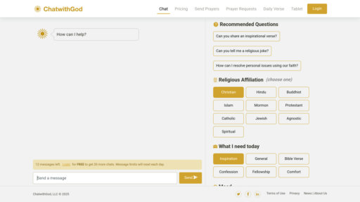 ChatwithGod - Plataforma espiritual con diálogo personalizado y apoyo emocional - Logo