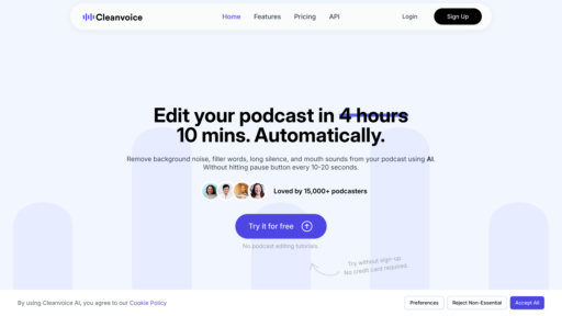 Cleanvoice AI - Cleanvoice AI: Elimina automáticamente muletillas y ruido ambiental - Logo