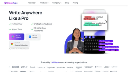 CleverType - Smart keyboard with automatic grammar correction and real-time translation for better writing - Logo