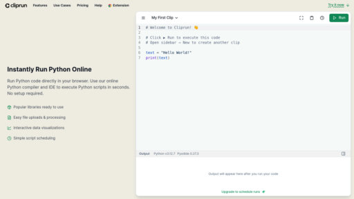 Cliprun - IDE Python en navegador: ejecuta código y automatiza tareas sin configuración - Logo