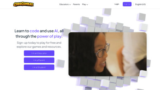 CodeCombat - Plataforma de programación lúdica con asistencia inteligente para Python y JavaScript - Logo