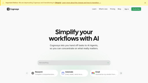 Cognosys AI - Intelligent task automation platform that autonomously handles complex workflows - Logo