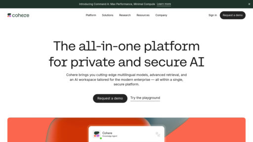 Cohere - Plateforme IA entreprise avec modèles multilingues et déploiement sécurisé - Logo