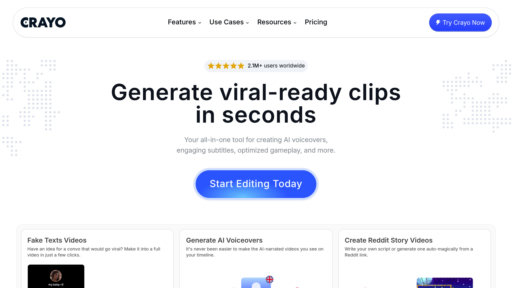Crayo AI - Crea videos virales automáticamente con guiones y voces IA - Logo