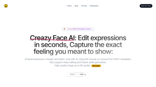 CrazyFace AI - Editor de expresiones faciales para fotos y videos con soporte 8K - Logo