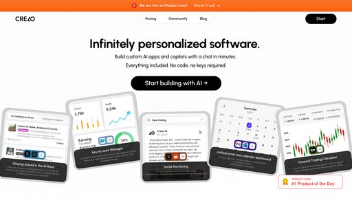 CREAO - No-code platform to build AI applications with backend and automation - Logo