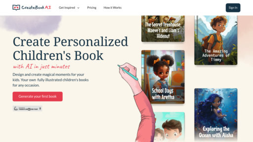 CreateBookAI - Crea libros infantiles personalizados en minutos, conserva todos los derechos de propiedad - Logo