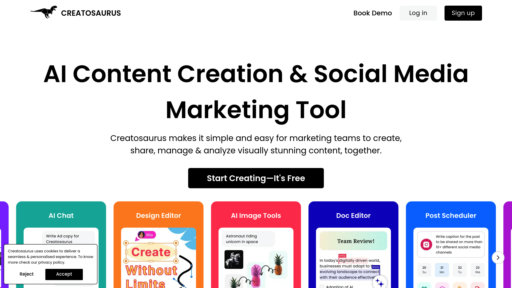 Creatosaurus - Creatosaurus: Plataforma inteligente de creación de contenido y diseño visual - Logo