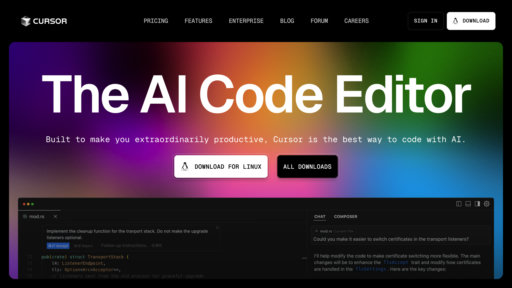 Cursor - Editor de código inteligente con generación y refactorización automática - Logo