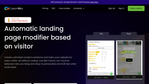 CustomFit.ai - Plataforma de marketing sin código con pruebas A/B inteligentes para conversiones - Logo