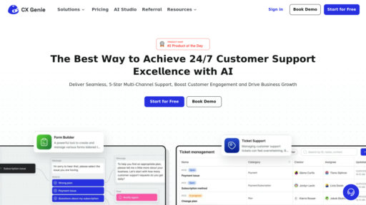 CX Genie - Plateforme assistance client sans code, chatbots intelligents et automatisation multi-canal - Logo