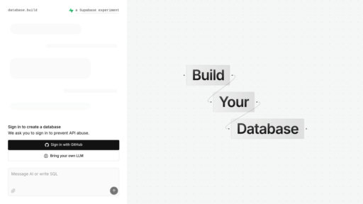 database.build - PostgreSQL en navegador, genera tablas inteligentes e importa CSV - Logo