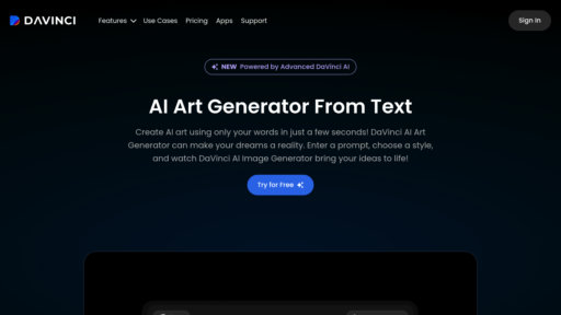 DaVinci AI - Plataforma creación inteligente: texto, imágenes, audio en 50+ idiomas - Logo