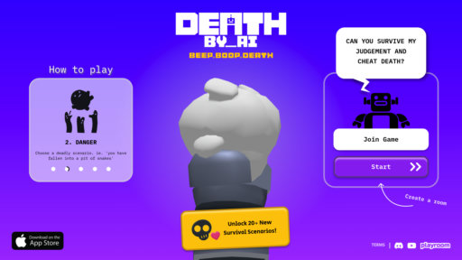 Death by AI - Juego social multijugador con desafíos de supervivencia inteligentes - Logo