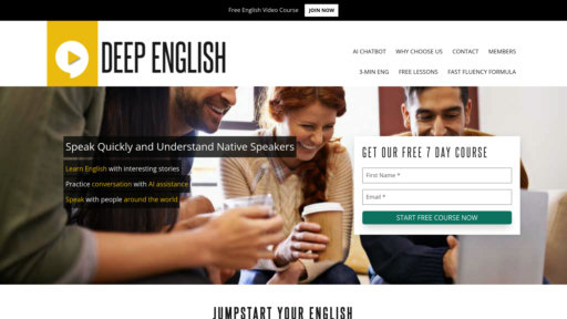Deep English - Aprendizaje inteligente de inglés con historias inmersivas y práctica conversacional - Logo