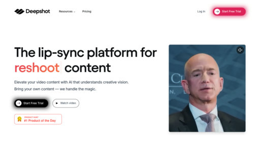 Deepshot AI - Editor de video inteligente con sincronización labial y modificación de diálogos - Logo