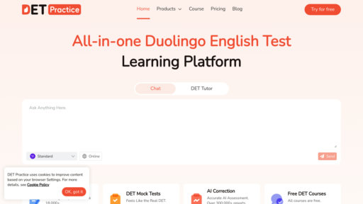 DET Practice - Preparación Duolingo English Test: exámenes simulados adaptativos y calificación automática - Logo