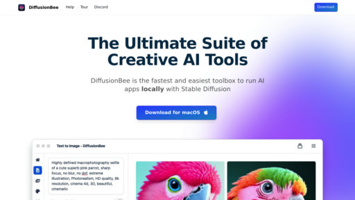 DiffusionBee - Generador de arte para Mac, creación y edición sin conexión - Logo