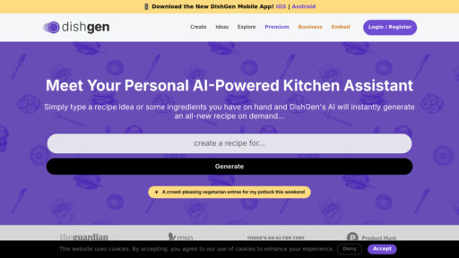 DishGen - Smart recipe generator creates personalized dishes from your ingredients - Logo