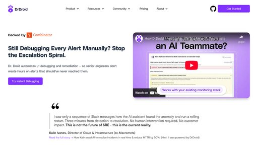Doctor Droid - Plataforma inteligente automatiza diagnóstico incidentes y reduce alertas - Logo